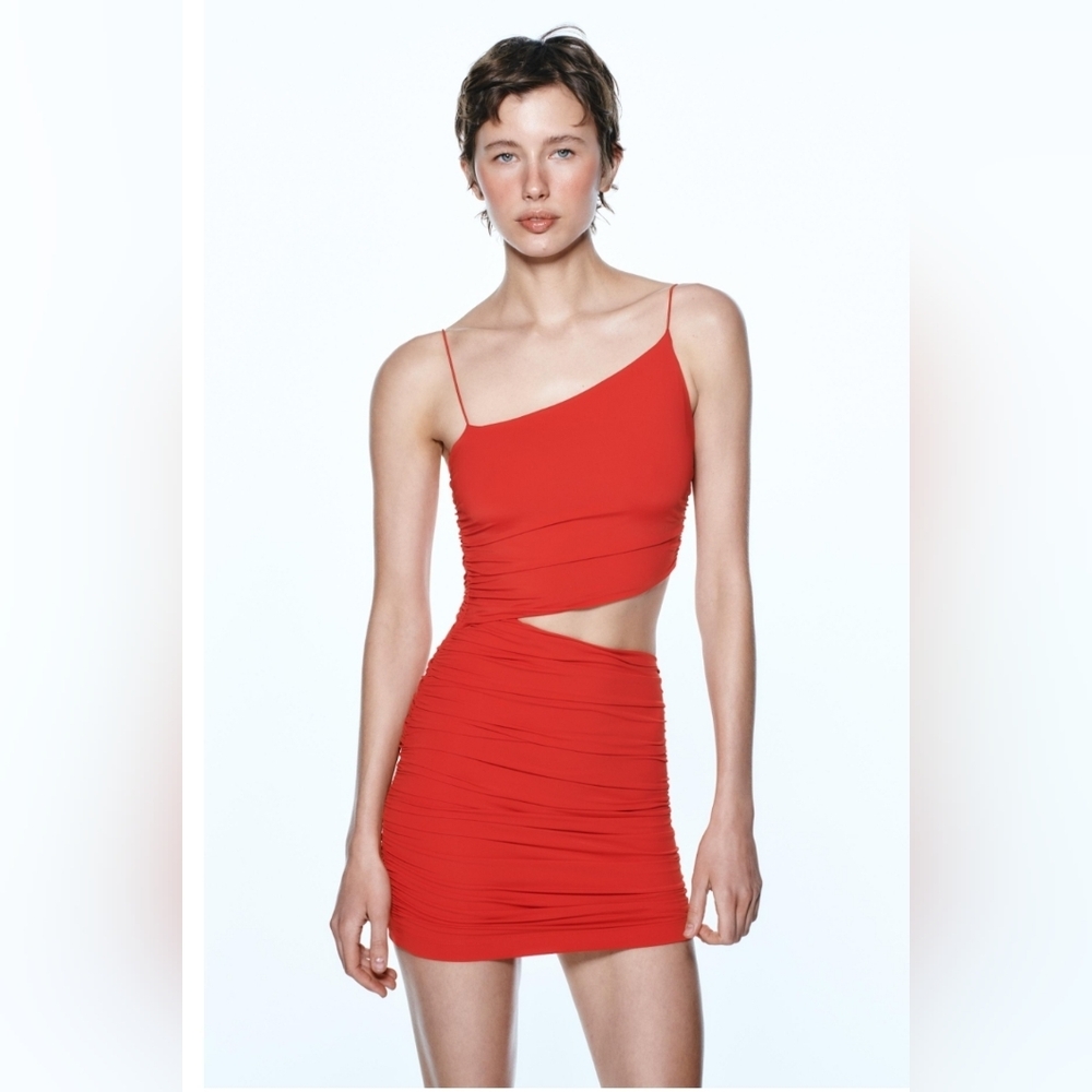 Zara Red Cutout Bodycon Mini Dress